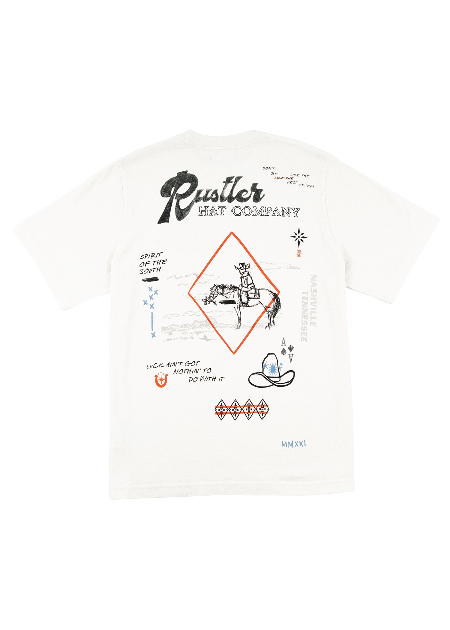 Western Doodle Tee- Vintage White