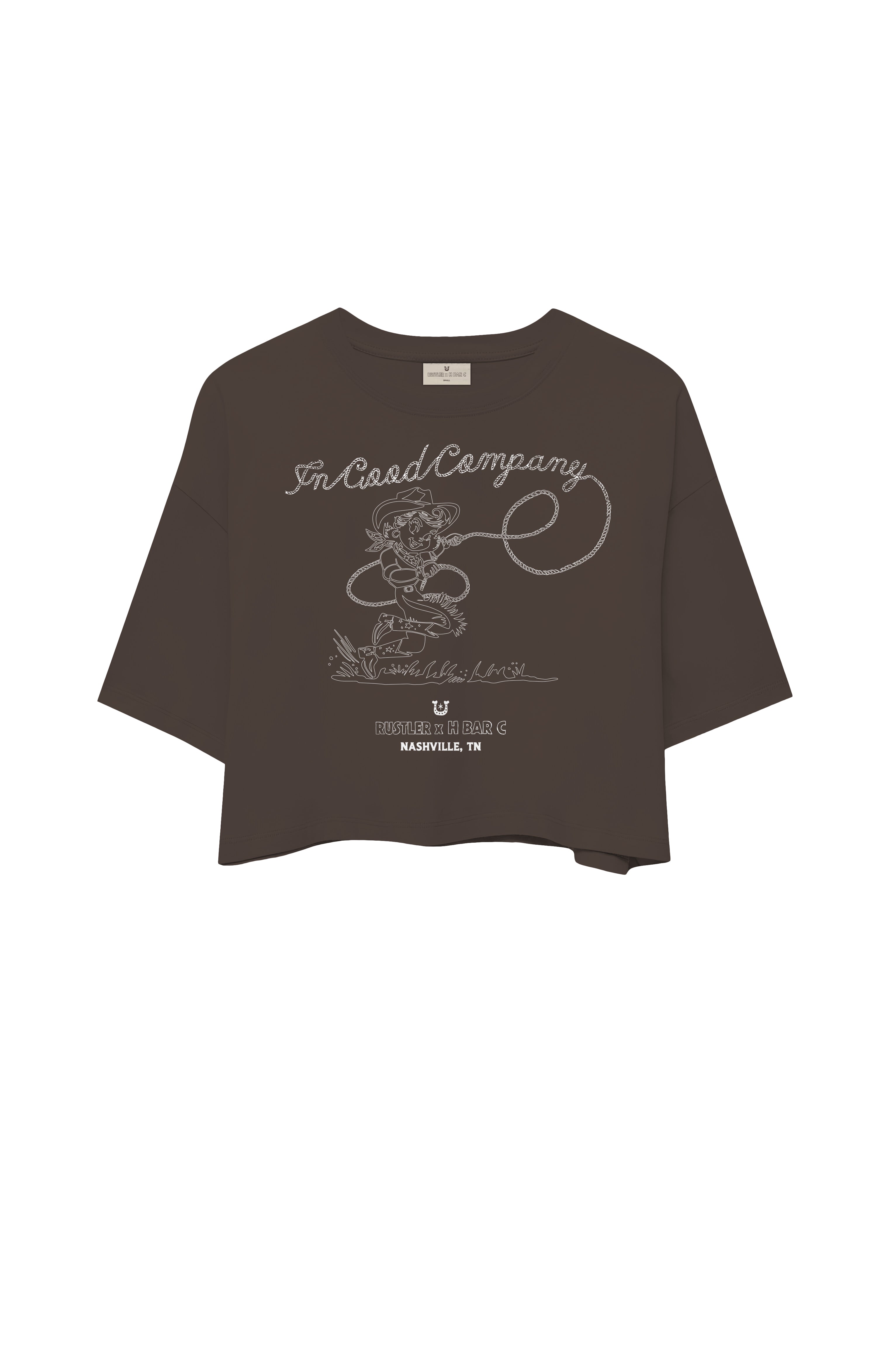 Cowgirl In Good Company Women's Tee Rustler Hat Co. X H Bar C
