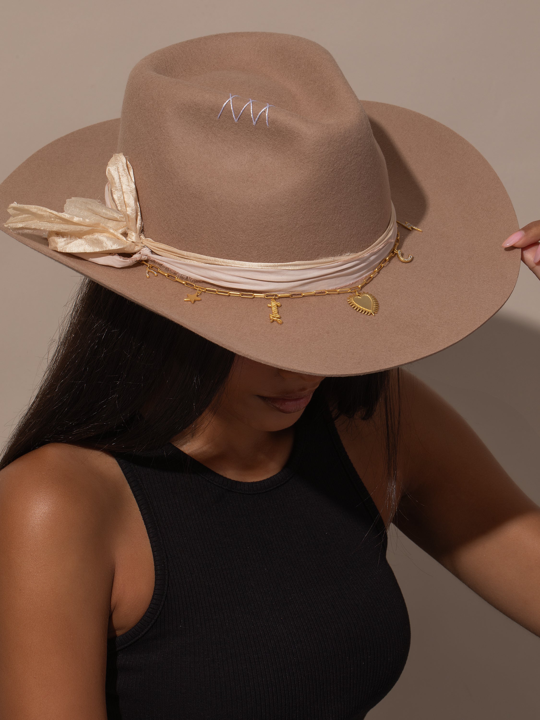Gold Charm Necklace / Hat Band