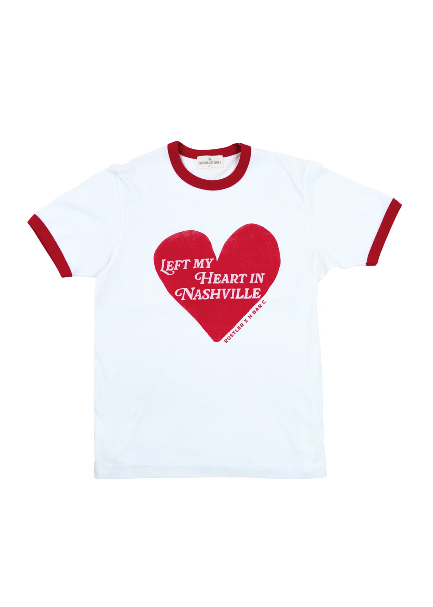 Left My Heart In Nashville Red Ringer Tee Rustler Hat Co. X H Bar C