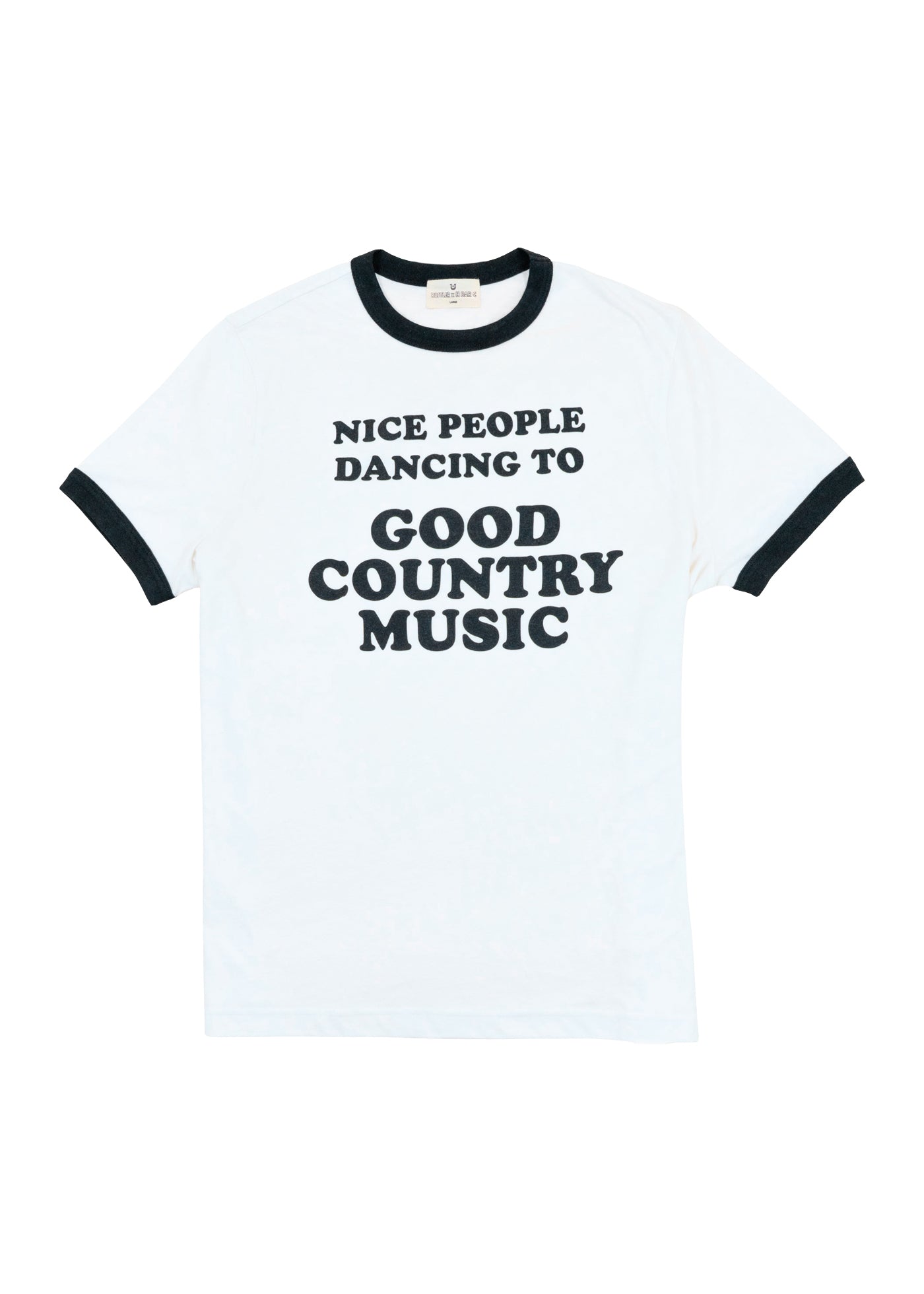 Good People Black Ringer Tee Rustler Hat Co. X H Bar C