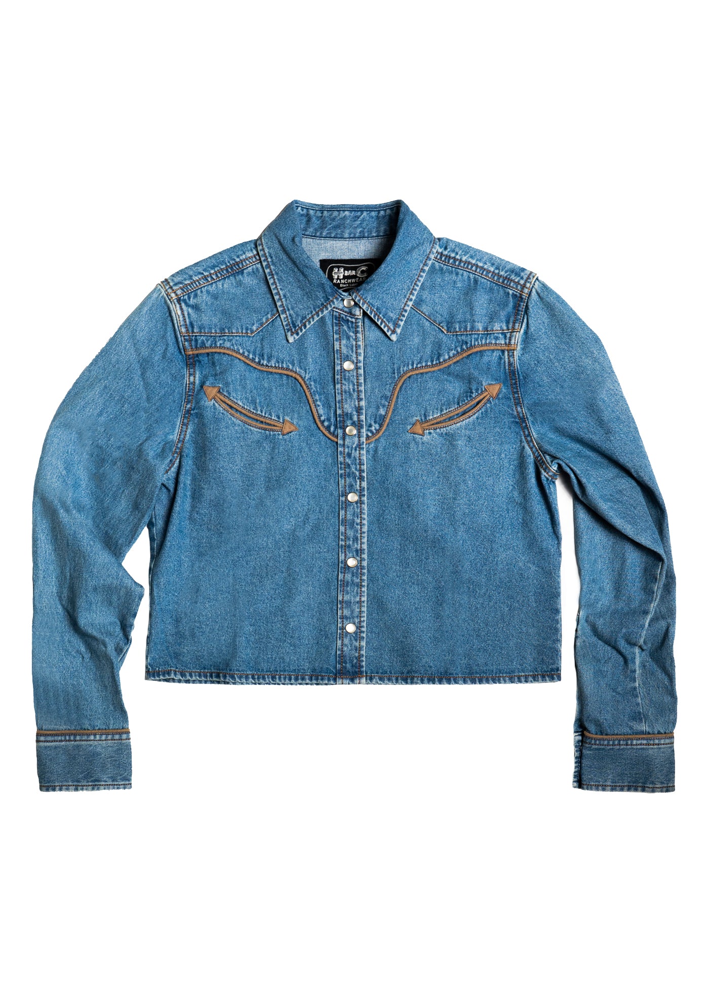 Women’s Denim Cropped Shirt Rustler Hat Co. X H Bar C