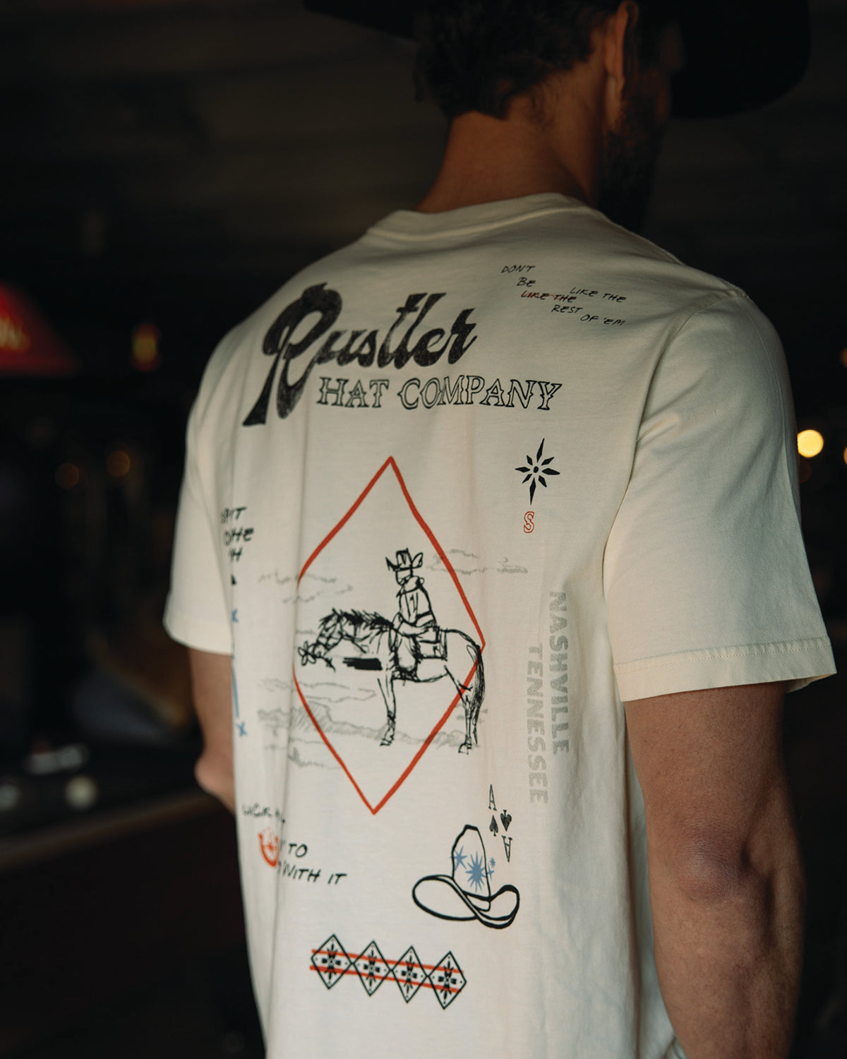 Western Doodle Tee- Vintage White