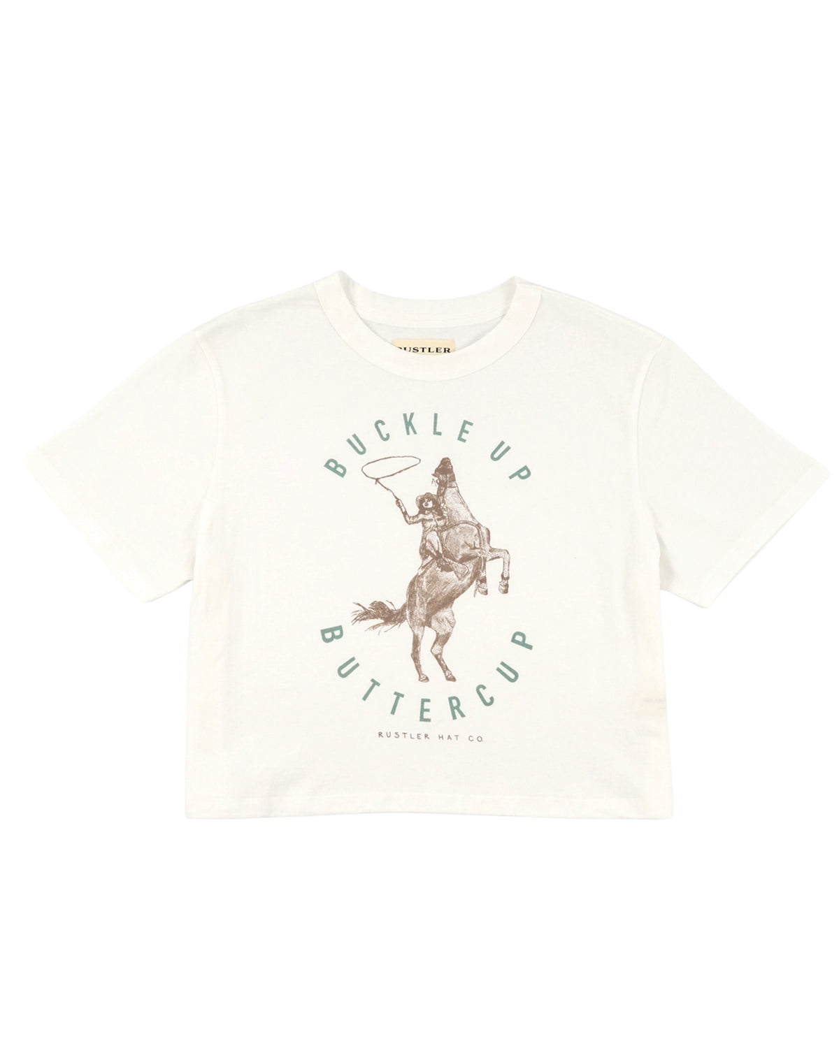 Crop White Buckle Up Tshirt