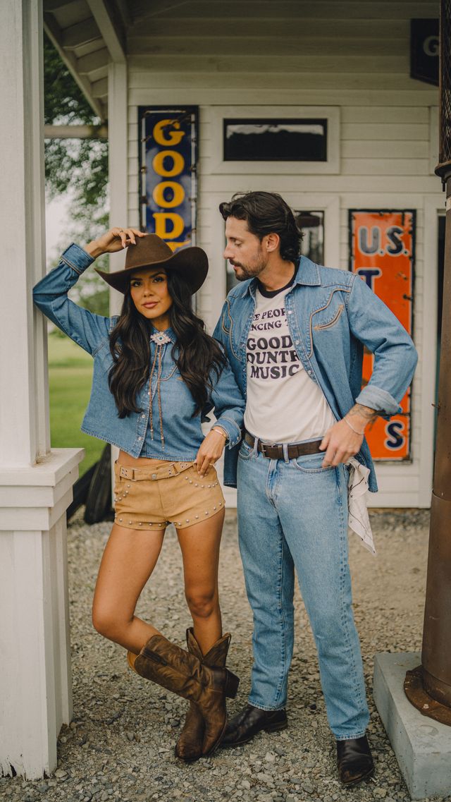 Good People Black Ringer Tee Rustler Hat Co. X H Bar C