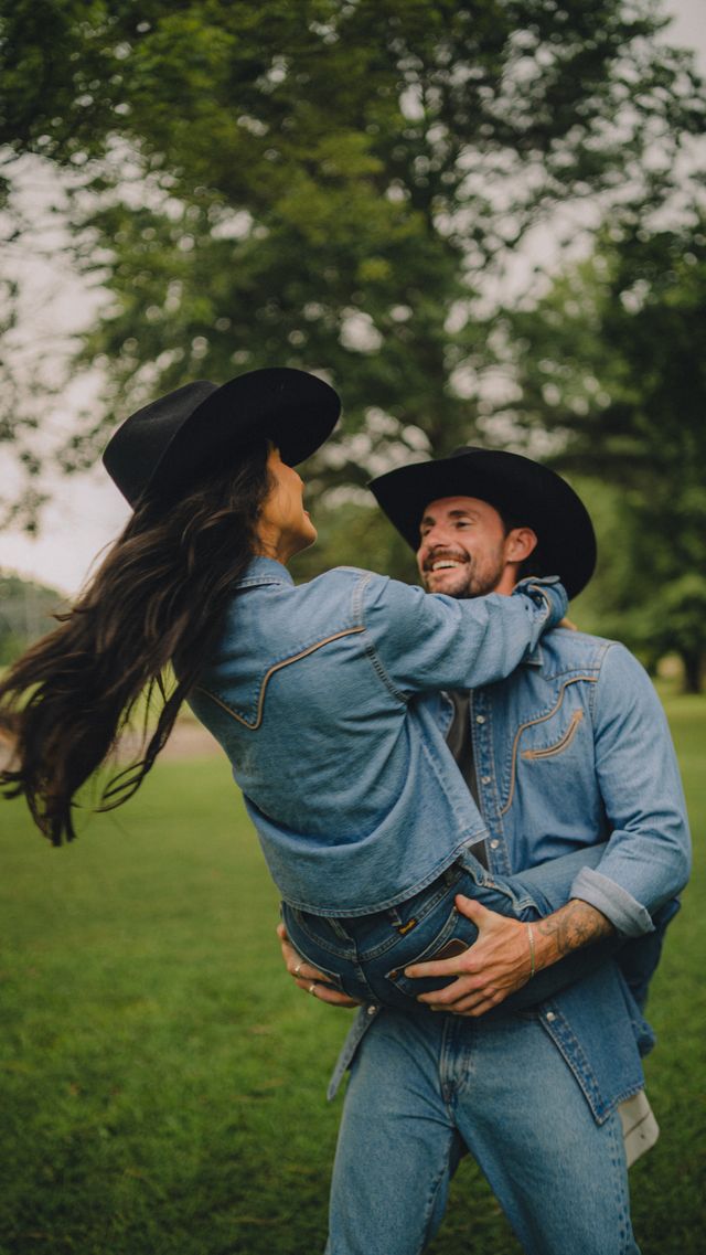 Women’s Denim Cropped Shirt Rustler Hat Co. X H Bar C