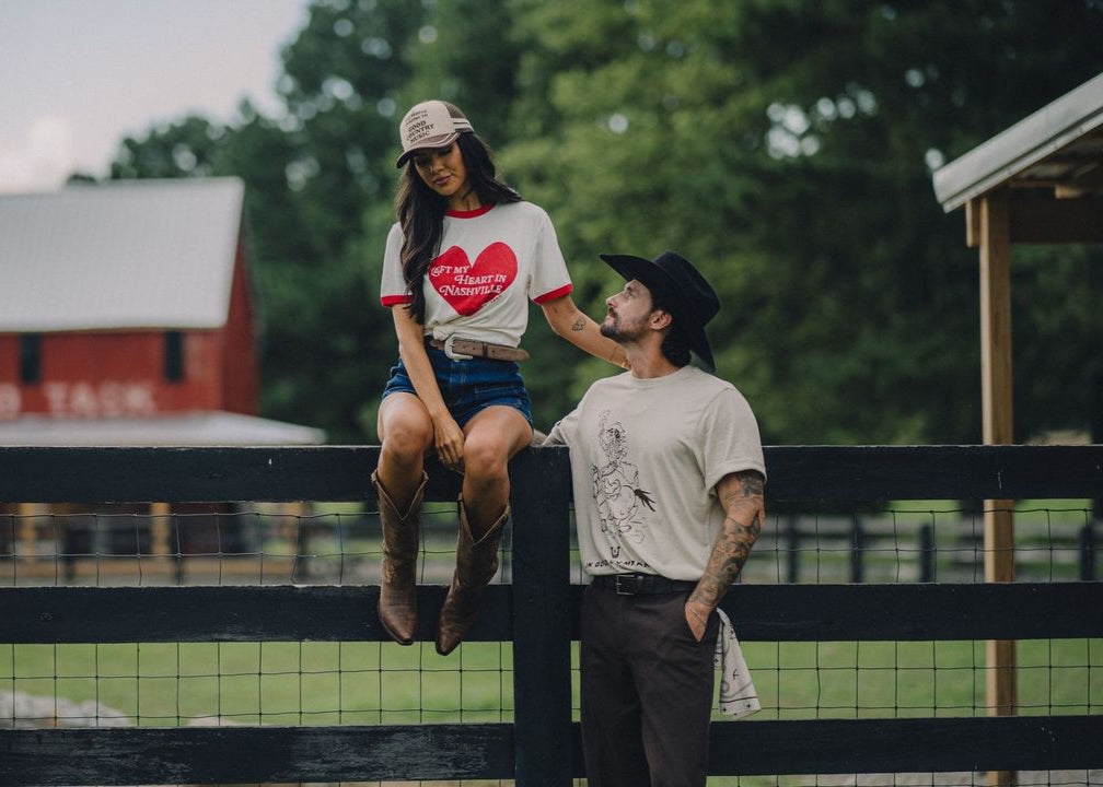 Cowboy In Good Company Men's Tee Rustler Hat Co. X H Bar C