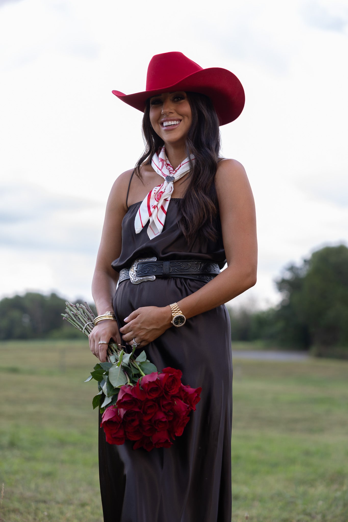 Rose Ranch Silk Bandana