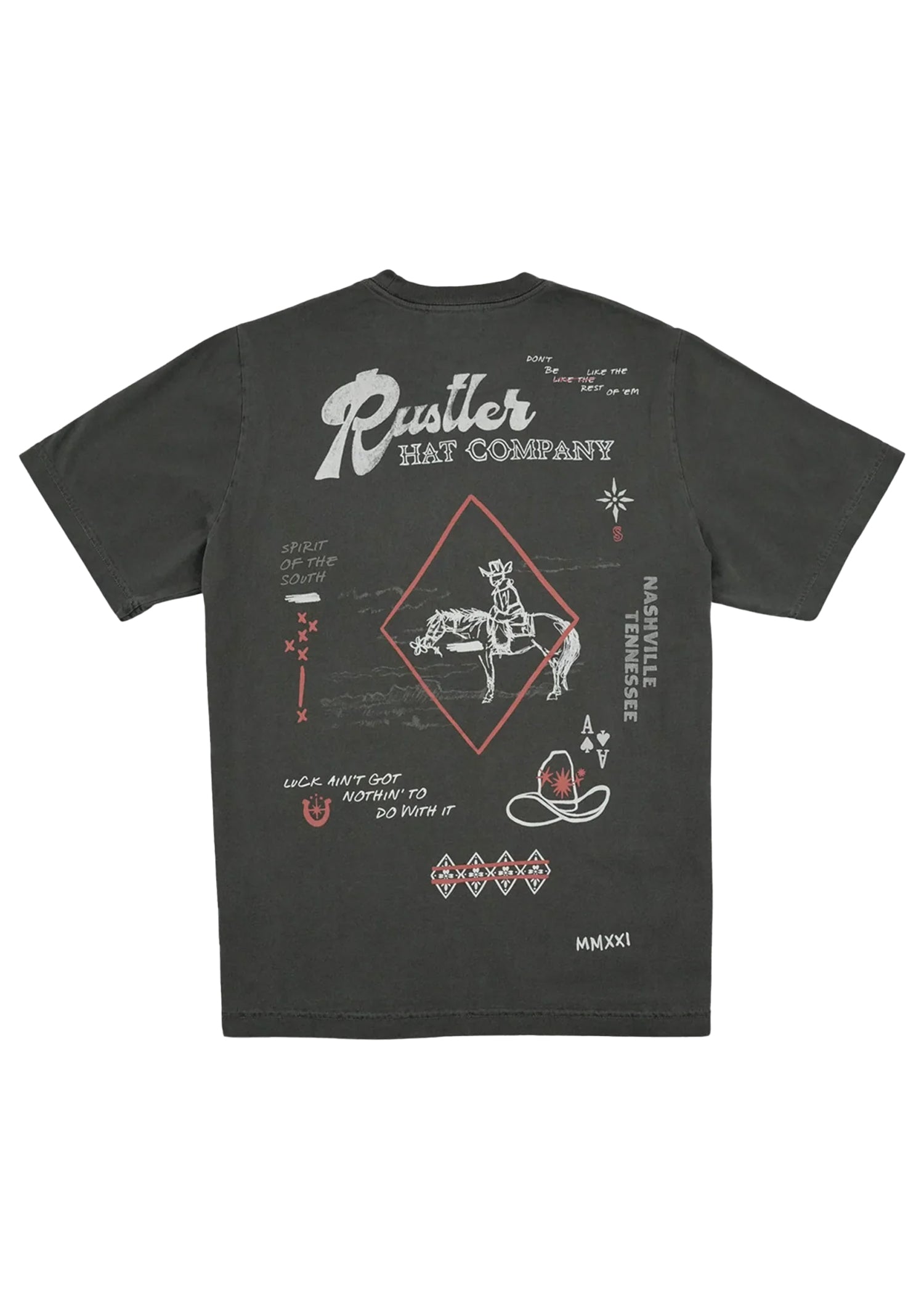 Western Doodle Tee- Washed Black