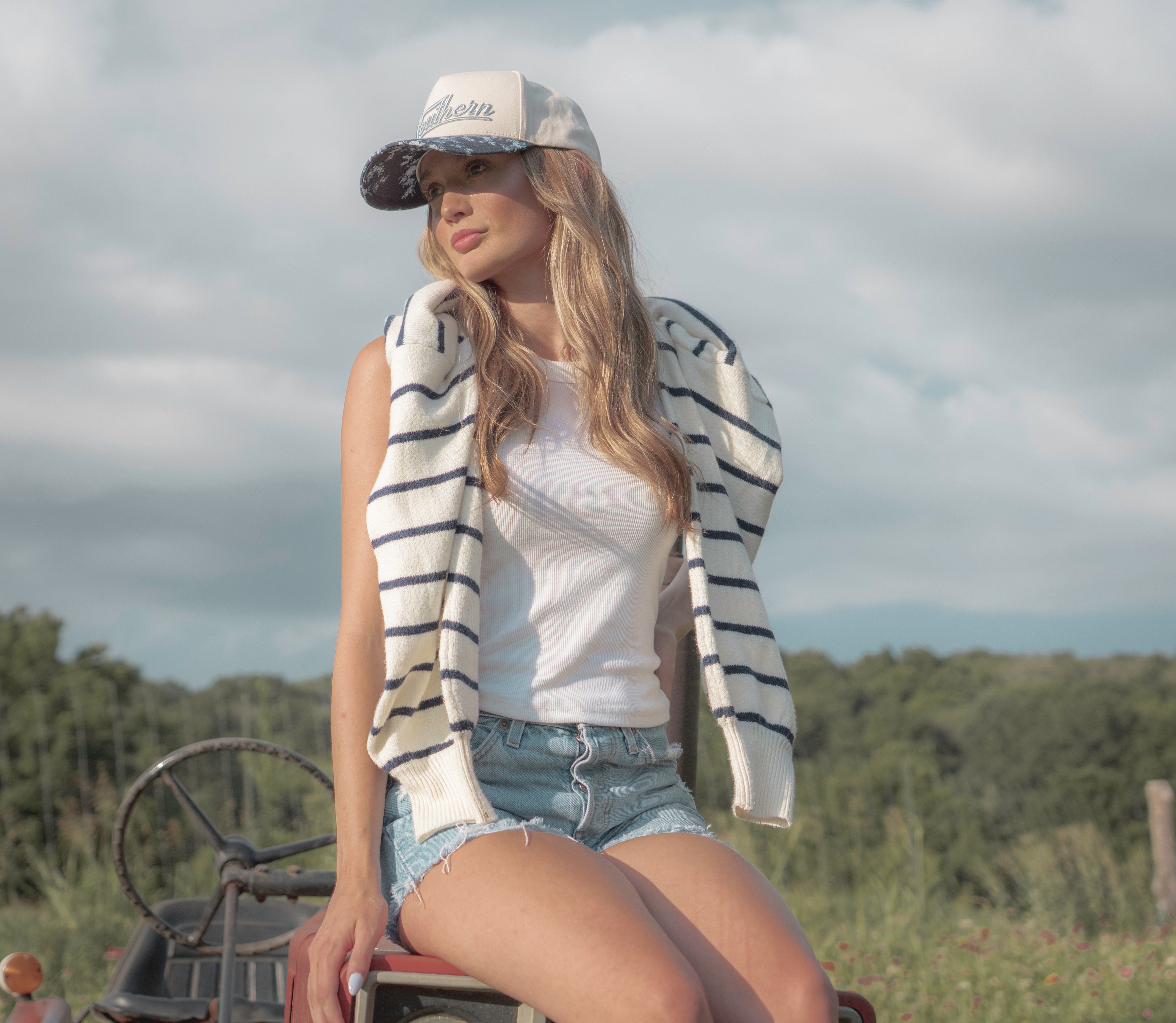 Navy Floral Southern Hat Rustler Hat Co. X Draper James