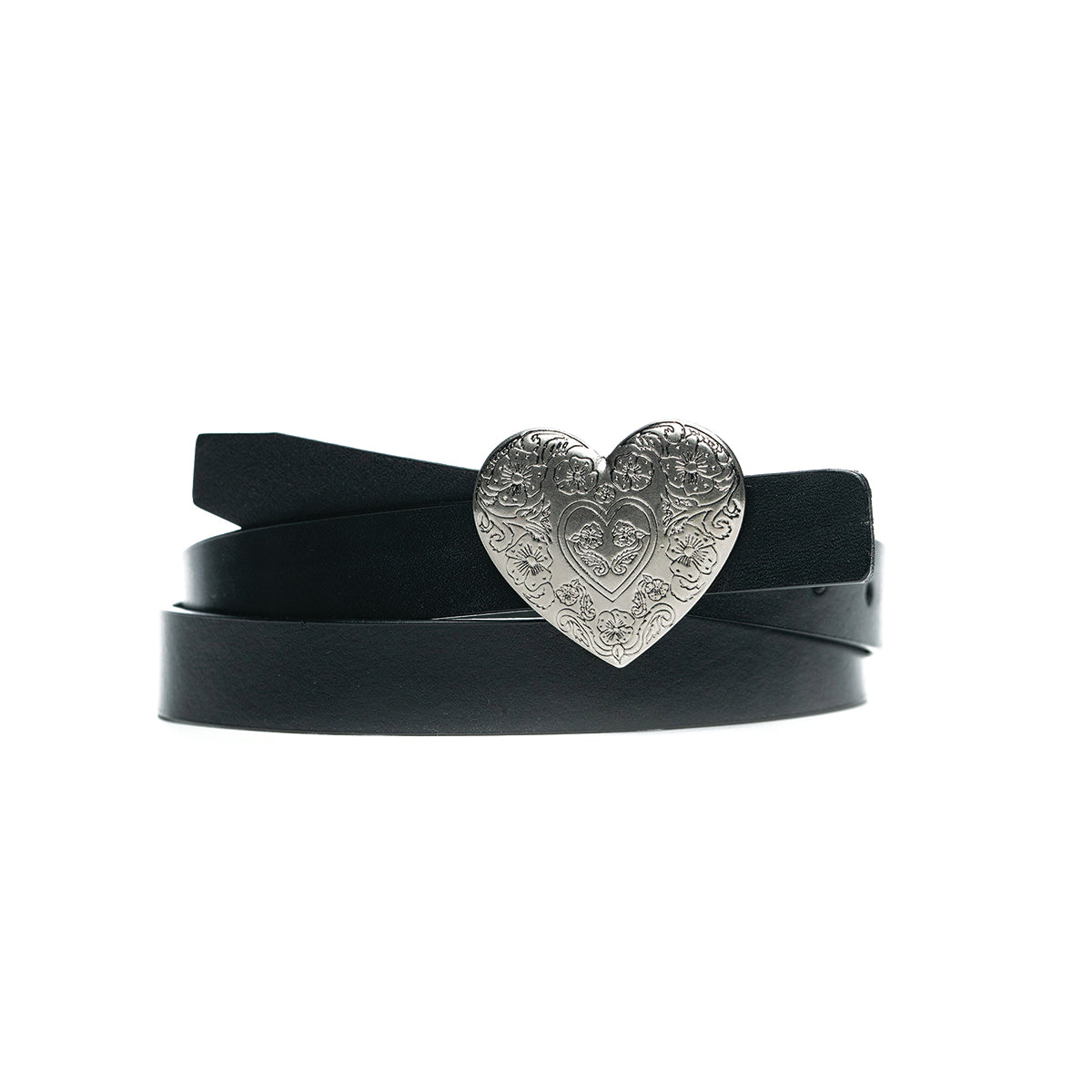Navasots genuine leather heart belt! Mia Heart Belt - Vintage Brass Heart and Leather Statement  main image 3