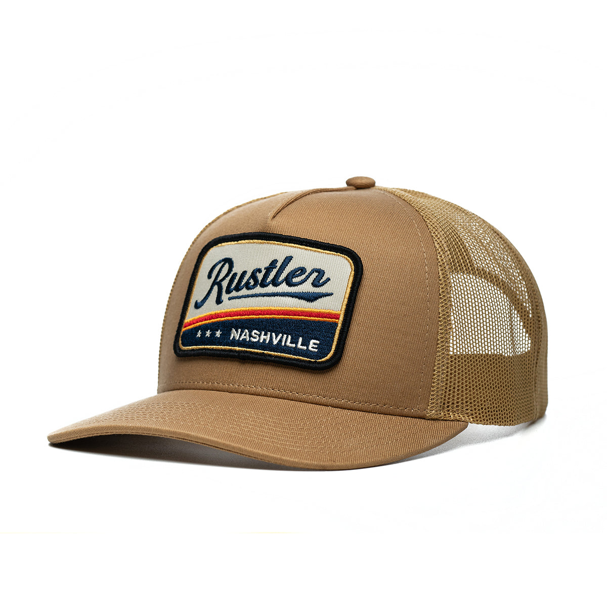 Brown Trucker Hat with Red Lips Patch Richardson-169-Maroon-Custom-  main image 3